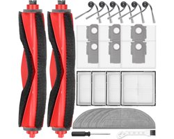 24 stuks accessoires gescht voor Roborock Q10 S5+ robotstofzuiger, 2 hoofdborstels, 6 stofzakken, 4 dweilpads, 4 HEPA-filters, 6 zijborstels, 1 reinigingsborstel, 1 schroevendraaier