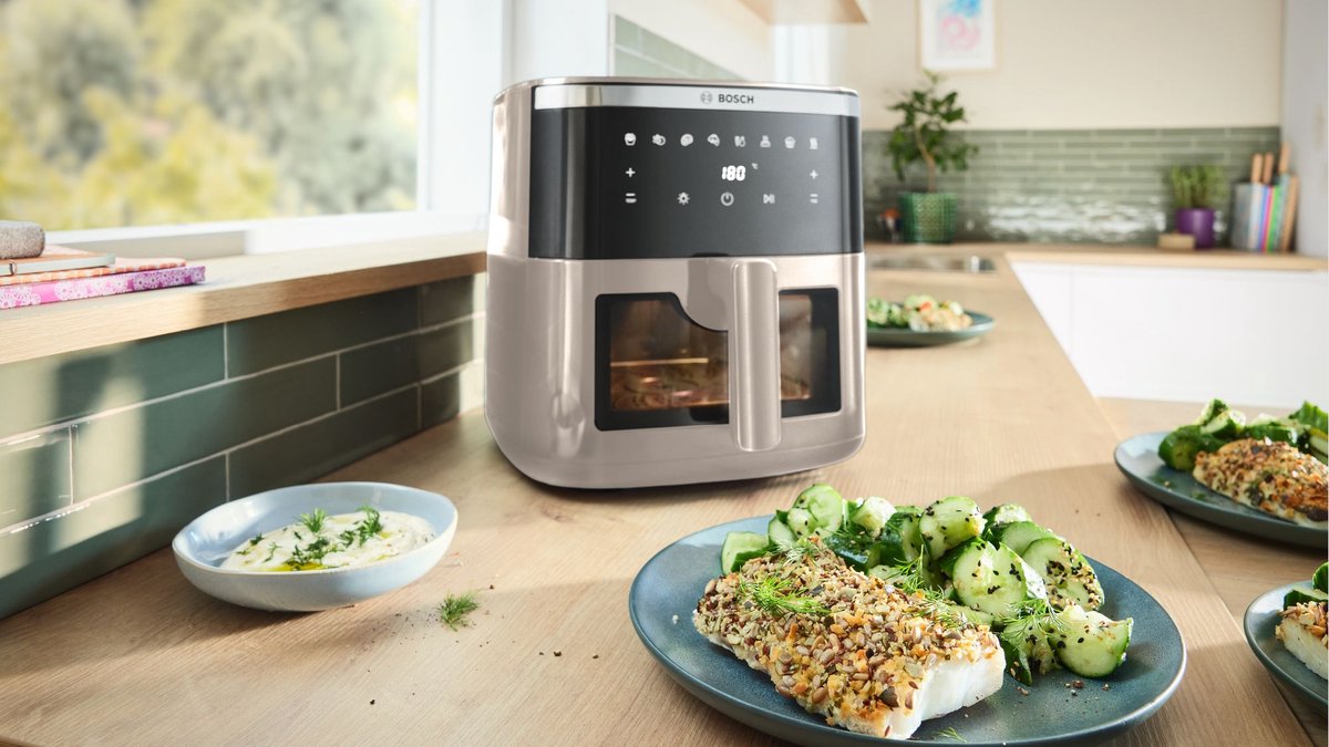 Bosch MAF671C0 Airfryer XXL - Serie 6 - 7,2L - Shake alarm - Kijkvenster - Warmhoudfunctie - 7 programma's - Tot 5 personen - Dark Cream — afbeelding 4