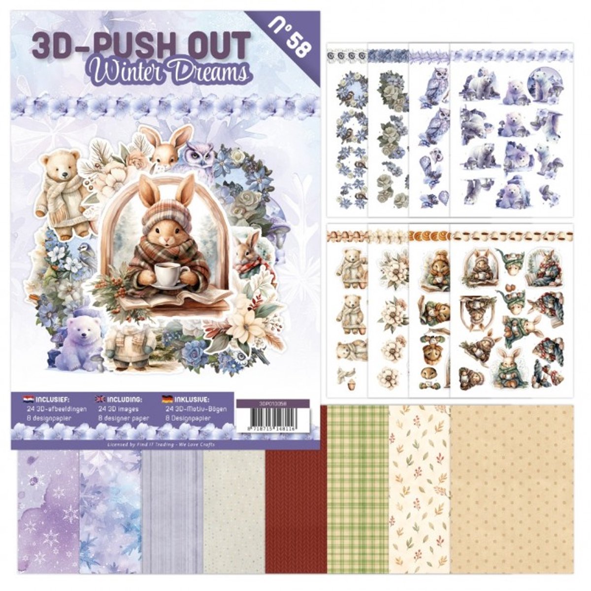 3D Push-Out Book 58 - Winter Dreams - Boek met 16 pagina’s boordevol creatieve mogelijkheden - Gratis verzonden - 3DPO10058
