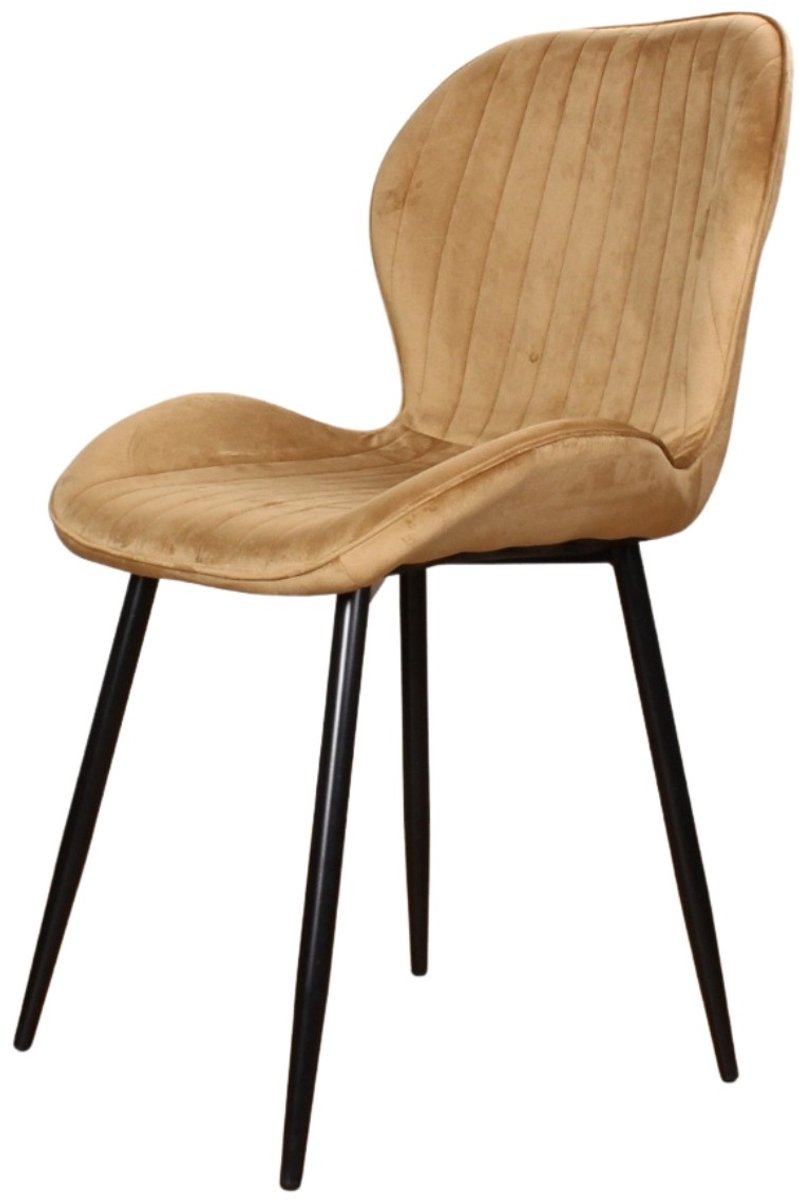 DS4U - Giulia Eetkamerstoel Velvet Goud- Luxe design - Comfortabele zitting