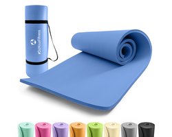 #DoYourFitness - Extra dikke fitness mat - »Jivan« - duurzaam, non-slip, huidvriendelijk, slijtvast - 183 x 61 x 2,0 cm - Blauw