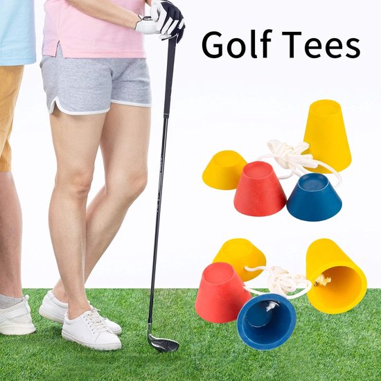 Golf tees-golf tees kunststof-golf accessoires - Rubberen wintergolftee - Verschillende hoogtes en meerdere kleuren - Set van 4 - Geel - 6x5x5cm van GOLF — afbeelding 3