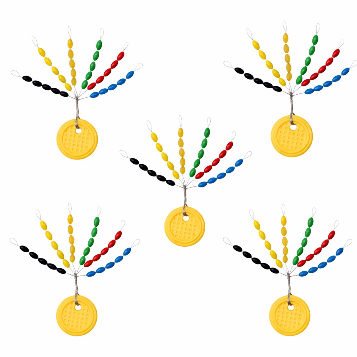 S&D | Lijn Stoppers / Dobberstoppers – Set van 5 Stoppersets – 150 Stoppertjes | 2,5mm – 6 Kleuren