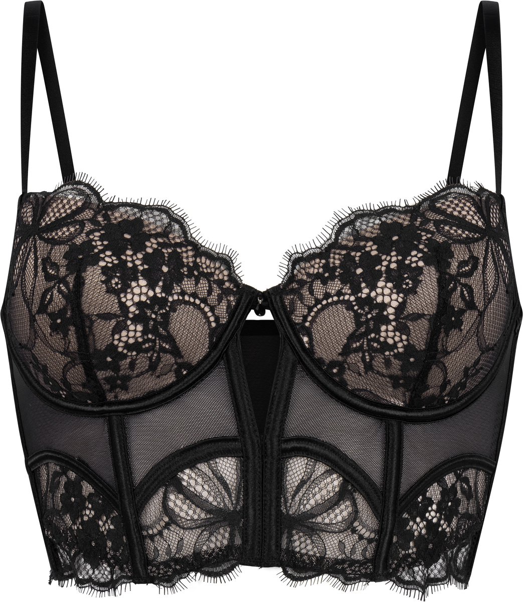 Hunkemöller Prina Padded Underwired Longline Bra Zwart