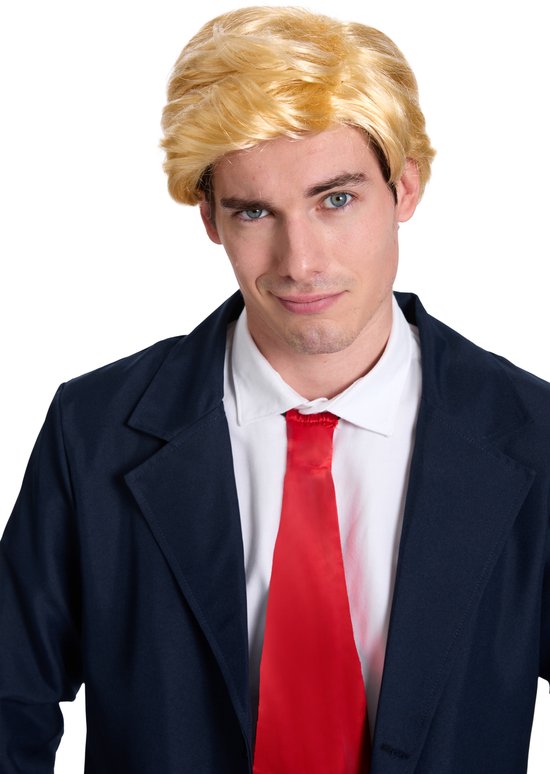 Joya Party® Blonde Verkleedpruik voor Mannen | Korte Blonde Pruik voor Volwassenen | Carnaval & Themafeest