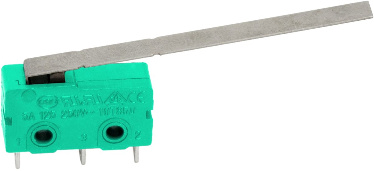 5x Microschakelaar KW4A(S) SPDT ON-(ON) - Micro Switch 250VAC 5A - Zwarte Microschakelaar Met Hefboom - Enkelpolige Wisselschakelaar Met Snelle Actie - Compact Formaat 3,2x0,5mm - Temperatuurbestendig Tot 85°C - Verkoopeenheid 5 Stuks [09083]