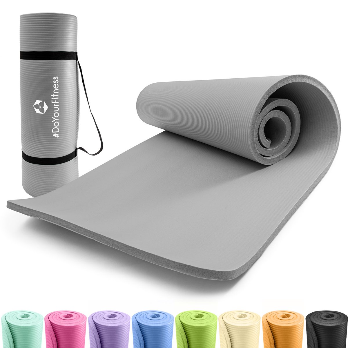 #DoYourFitness - XXL Fitness Mat - »Ashanti« - 190x100x1.0cm - grijs