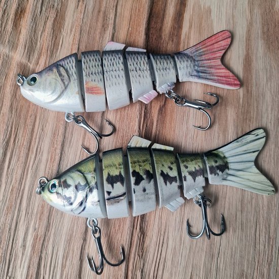 Rospo outdoor - Swimbait multi-pièces - lot de 2 - leurre pour poissons prédateurs - 10 cm - 20 grammes avec 2 hameçons triples.