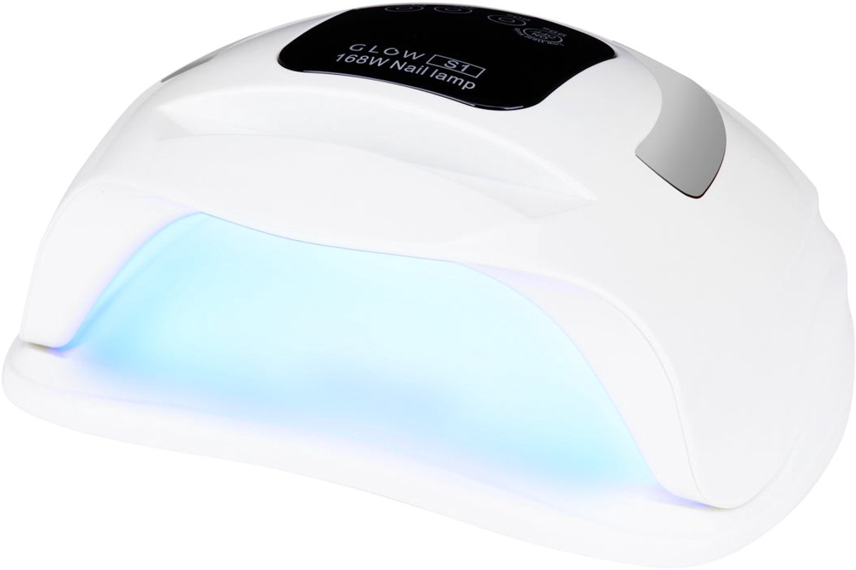 UV Dual LED Glow S1 Nagellamp 168W Zilver – Professionele Lamp voor Manicure & Pedicure met Timer, Lage Warmtestand, Sensor en Handgreep