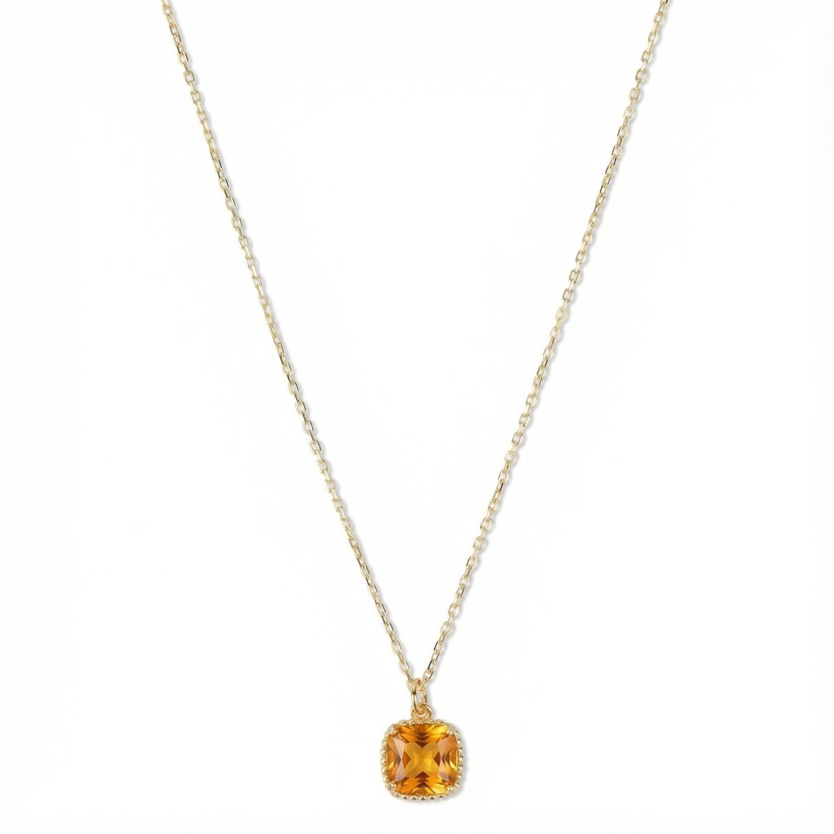 Petit Comité - Dames ketting geboortesteen November – Citrien Hanger - 925 sterling Zilver - 18k gold plated