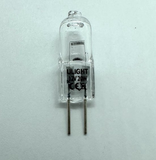 Een enkele ULIGHT G4 20W 12V halogeenlamp.