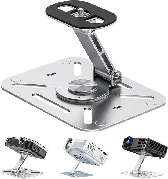 Projectorstandaard zilver 1/4 inch schroef muur- en bureaubladhouder stevige legering compact ontwerp