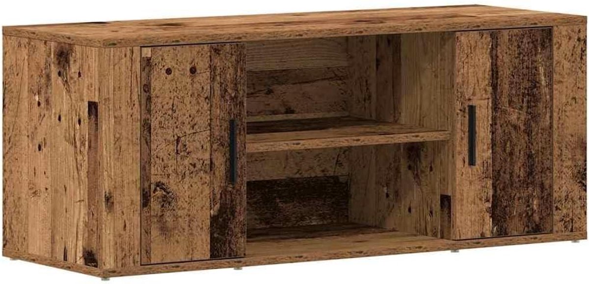 Vintage TV Kast met Veel Opbergmogelijkheden voor Woonkamer en Thuiscinema
