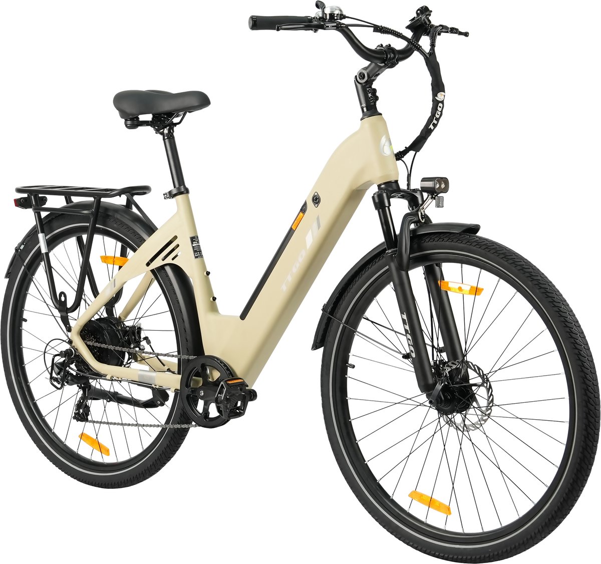 Elektrische fiets 28 Inch - Damesfiets-Herenfiets-Aluminiumlegering- met 7 versnellingen -36 V 18 Ah - 648Wh -elektrische stadsfiets -Achterwielmotor 250W - Hydraulische schijfrem -tot 120km- IP54 Waterdicht - Geel