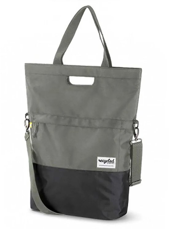 Gerecyclede shopper fietstas Urban Proof 20 liter - groen/grijs van Urban Proof — afbeelding 3
