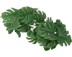 Terrarium Decoratie met Jungle Bladeren en Wijnstokken, 25 x 25 cm, voor Reptiel Aquarium met Zuignap