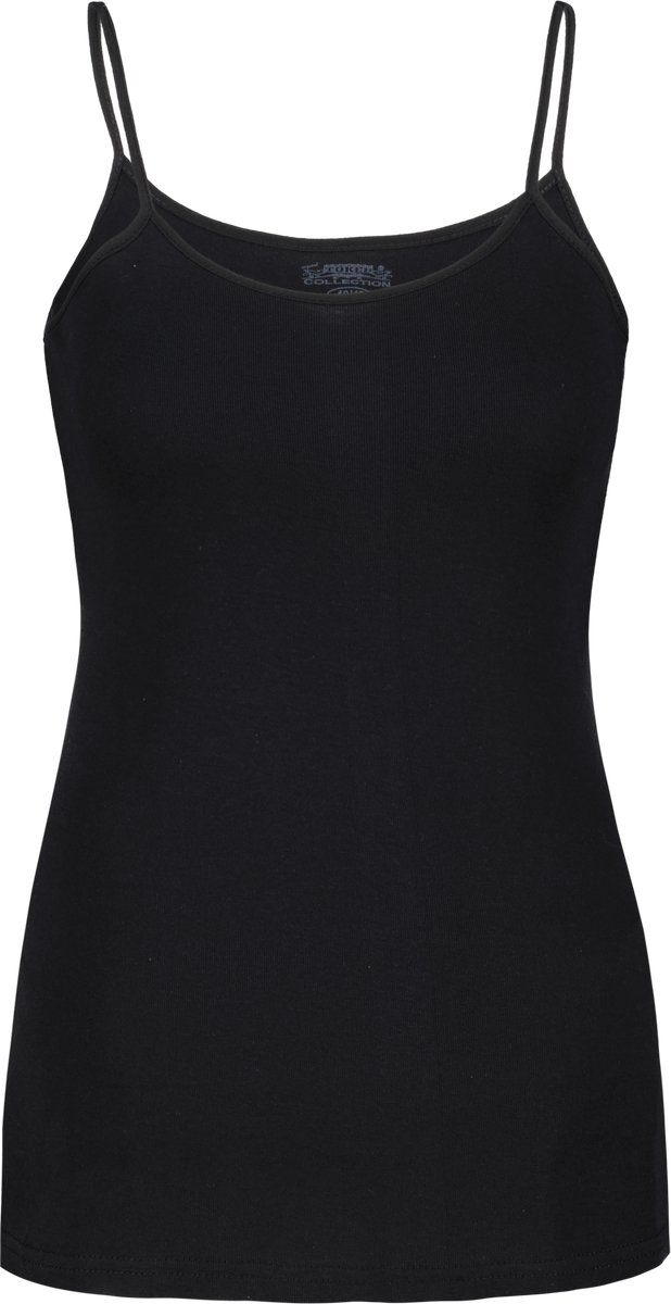 Toker Dames Hemd met spaghetti bandjes – Zwart - 100% katoen - Maat 36/38