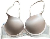 Dames Beha push up - T-shirt bh - gladde satijnen bh - 75B beige