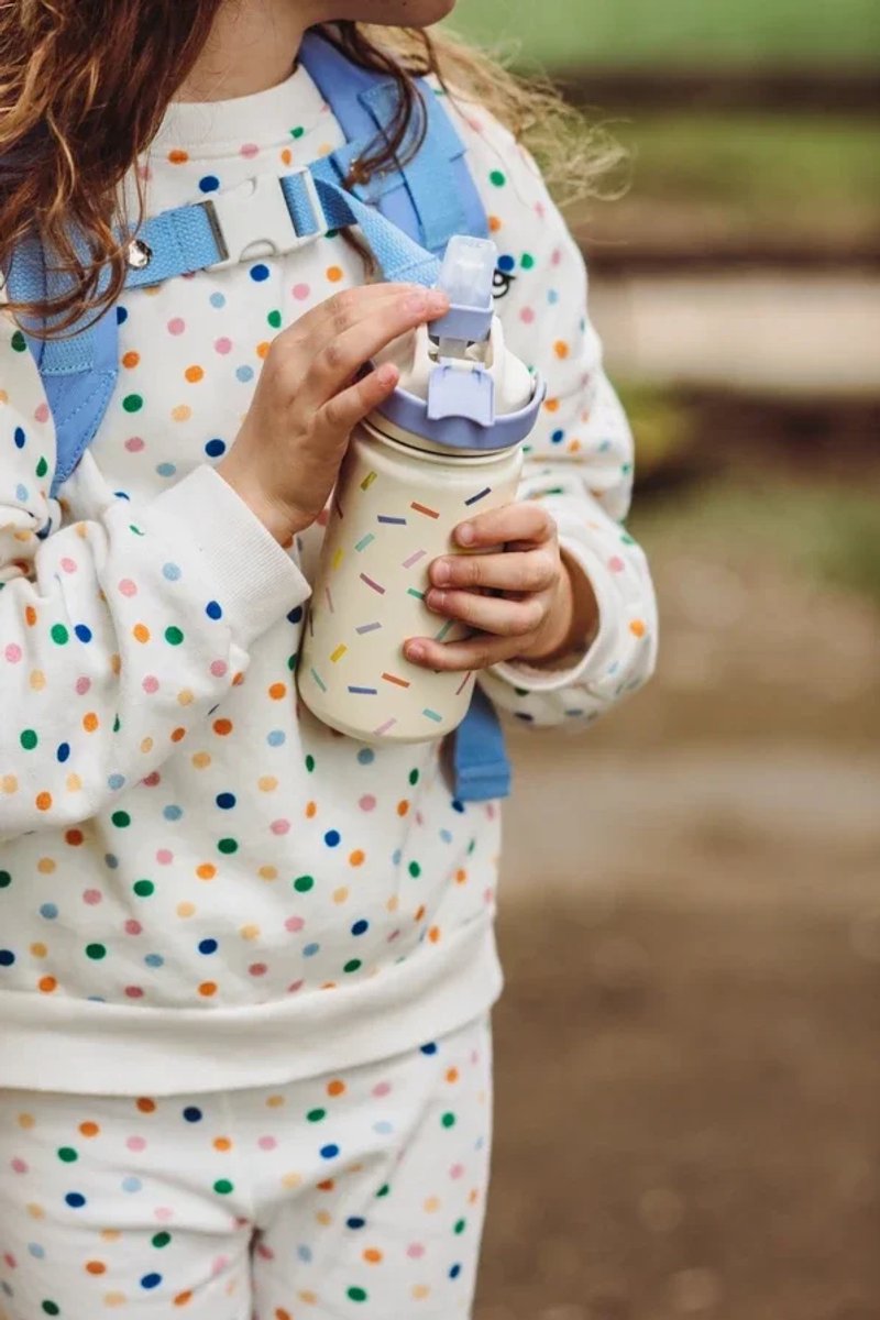 Geïsoleerde roestvrijstalen kinderfles Confetti