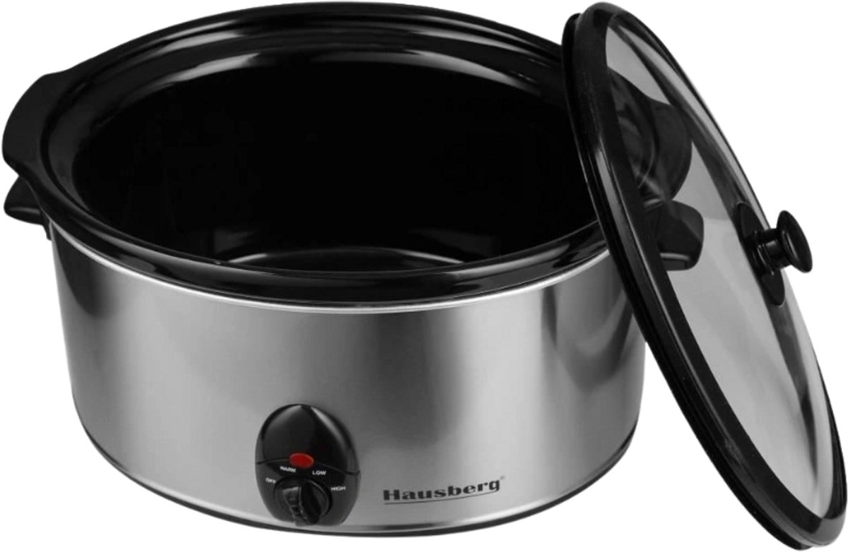 Hausberg Slowcooker 3,5L HB-1300 Zilver 200W - afbeelding 2