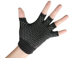Vingerloze winterhandschoenen - Anti-slip - Warme handschoenen - Met extra grip - Vingerloos - Fingerless gloves - Zwart - One size - Jonyx