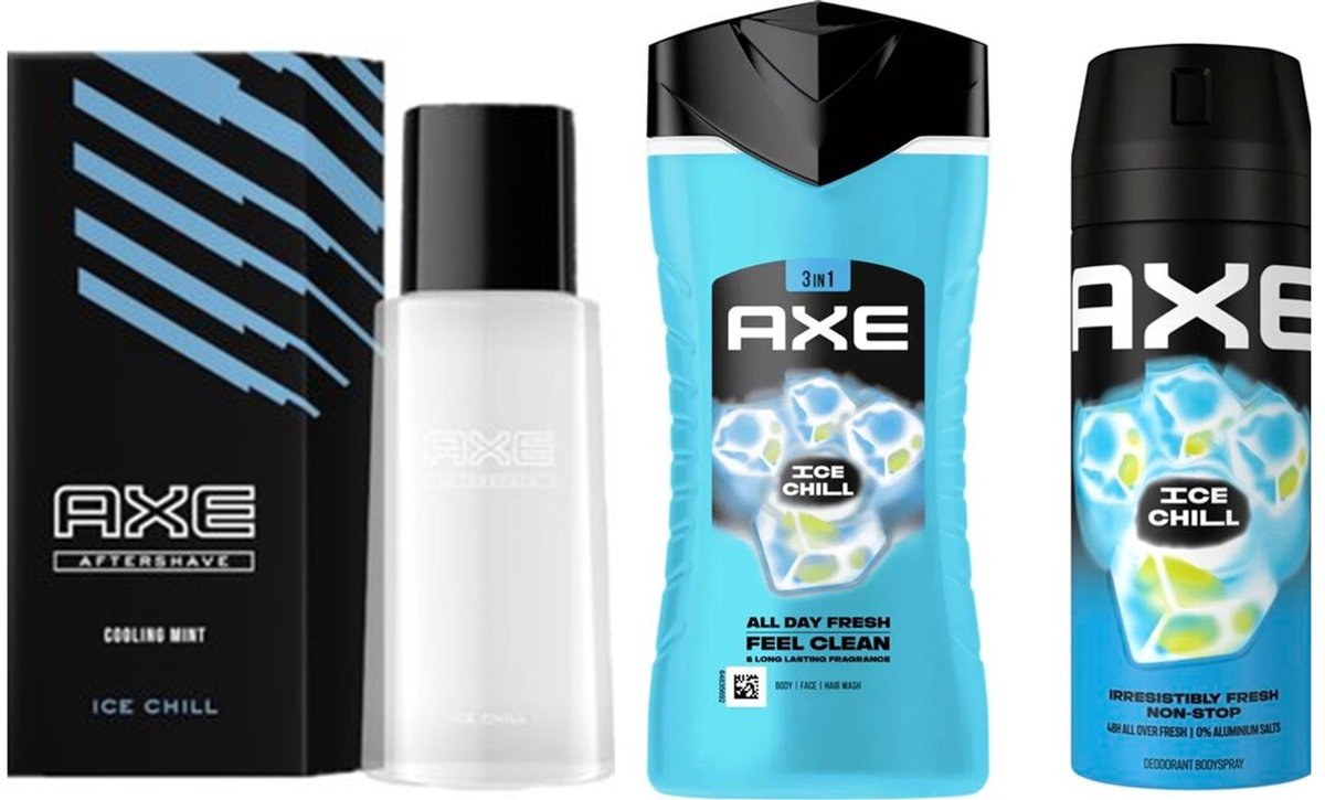 AXE Ice Chill Set - After Shave / Deo Spray / Douchegel