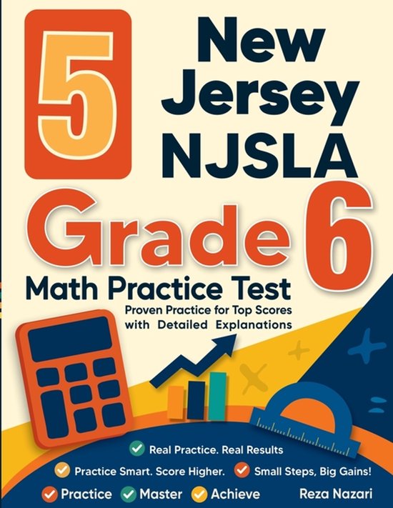 5 New Jersey NJSLA Grade 6 Math Practice Tests - cover