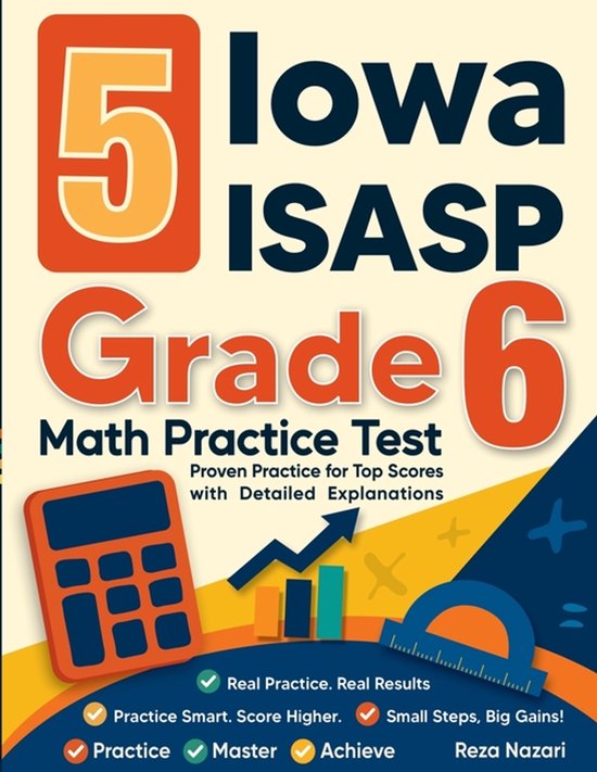 5 Iowa ISASP Grade 6 Math Practice Tests - cover
