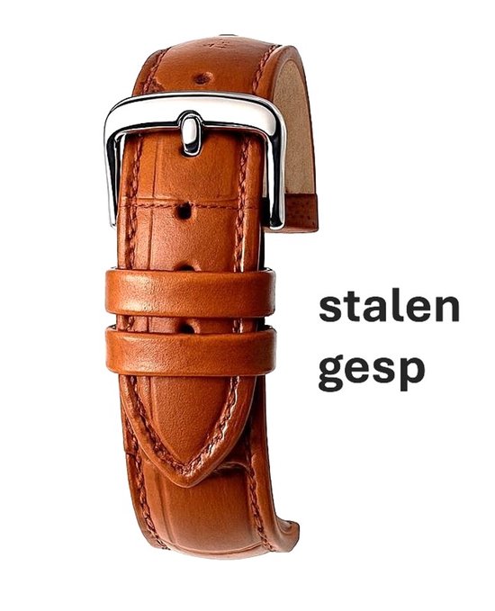 Bracelet de montre-18mm-cuir véritable-marron-fourré-croco-souple-18 mm
