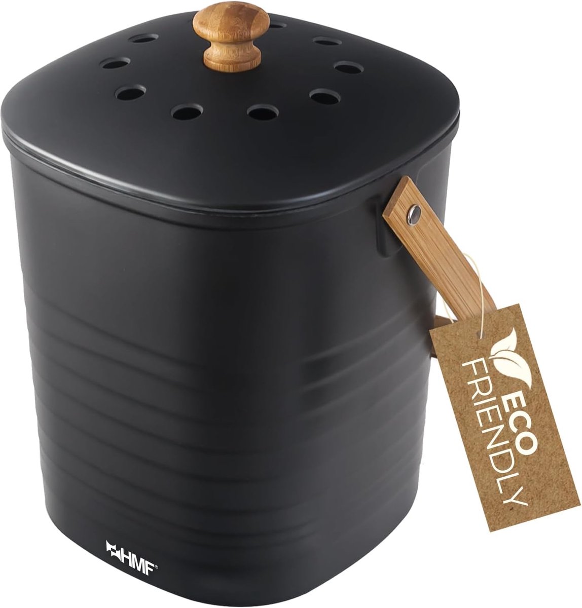 Bio-Afvalemmer Keuken – Duurzame Gerdichte Compostemmer met Deksel – 3 Liter – Zwart
