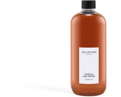 Millefiori Milano - Navulling voor Geurstokjes 500 ml - Vanilla & Wood - 9 tot 12 maanden