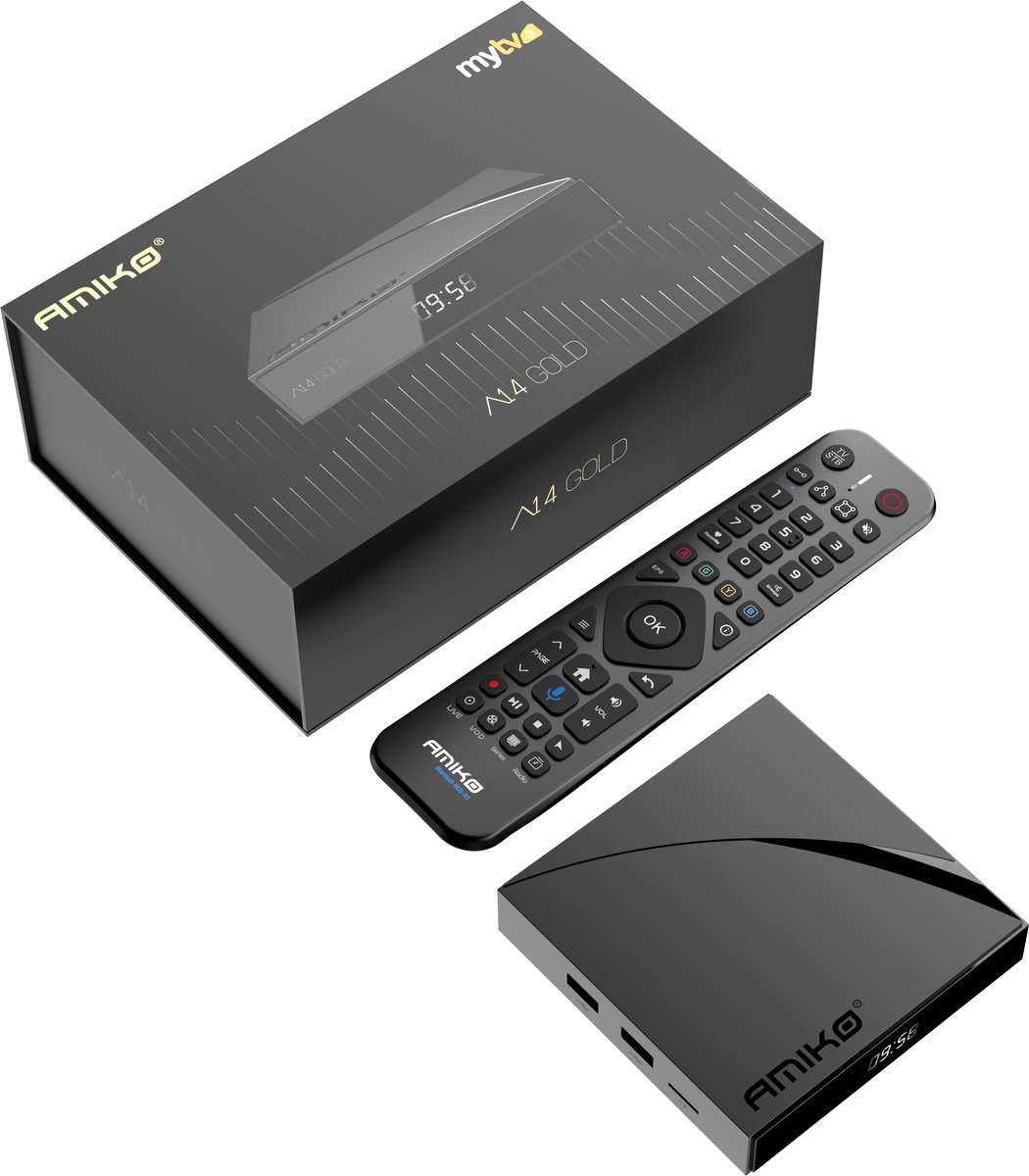 Amiko A14 Gold 4K Android OTT Media Streamer