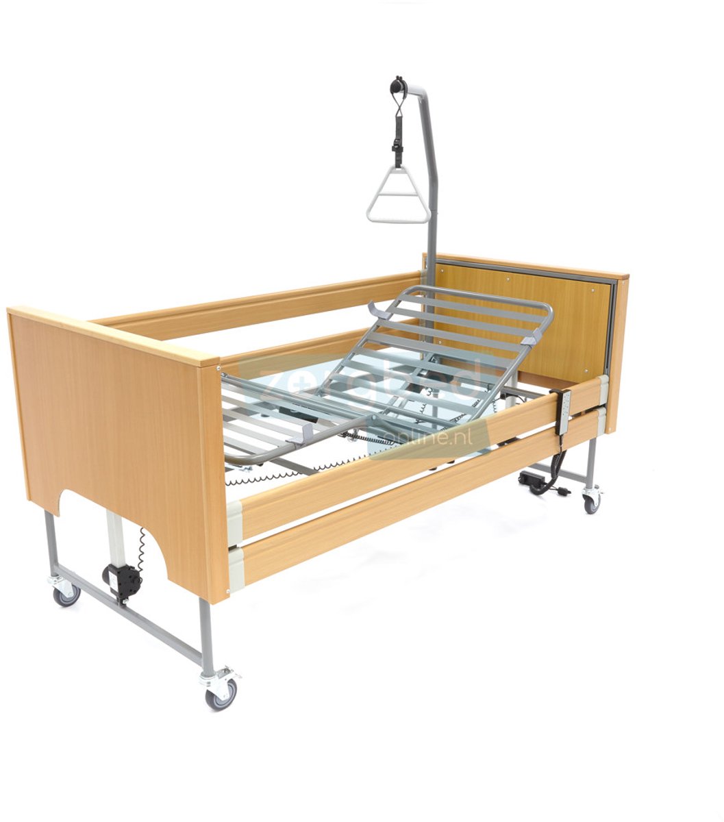 Hoog Laag Bed 90x200 cm – ECOFIT S Plus Beuken Zorgbed met Bedpapegaai