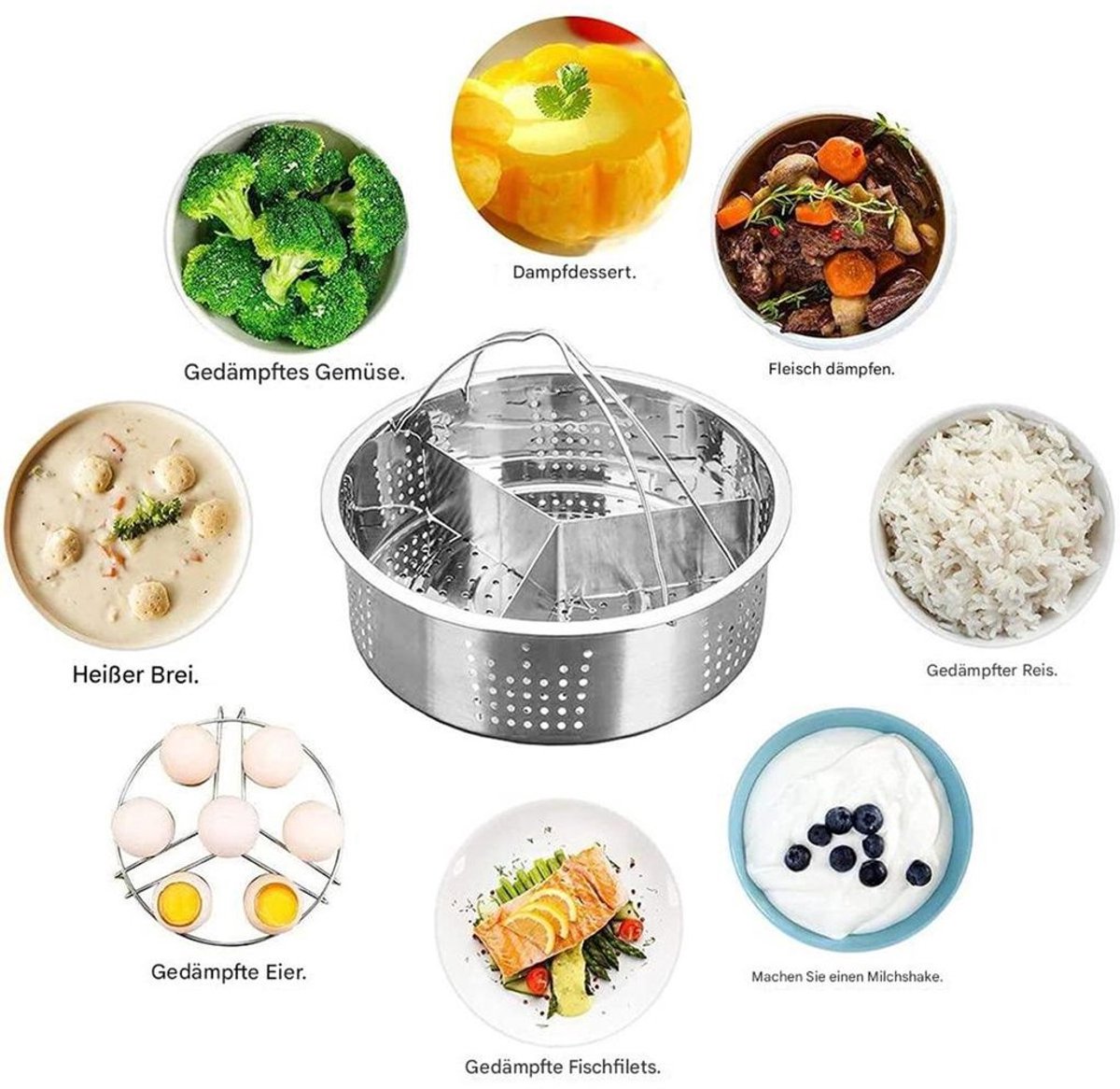 3-Delige Stoompan Accessoireset voor 21 cm Instant Pot thumbnail 5