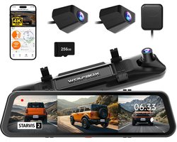 Wolfbox G900 Tripro bumper 3CH 4K Wifi GPS 256gb Mirror dashcam