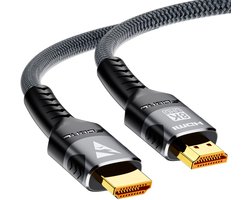Korte 8K HDMI-kabel (1 meter) - 4K@60Hz HDR gevlochten HDMI-kabel, 18 Gbps hogesnelheidsoverdracht, ondersteunt Ethernet/ARC, 3D, HDCP 2.2, ARC, compatibel met PS5/4/3/4K HDTV's/monitoren/projectoren/streamingapparaten
