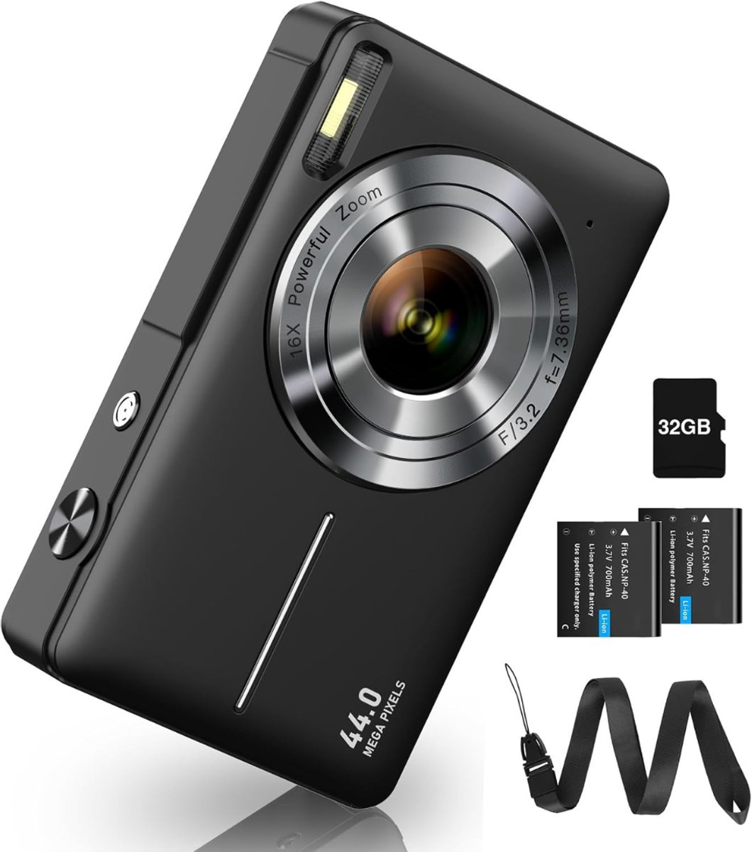 SNJY® Vlog Camera voor Beginners - Videocamera voor Kinderen - Handycam - 1080p - Zwart
