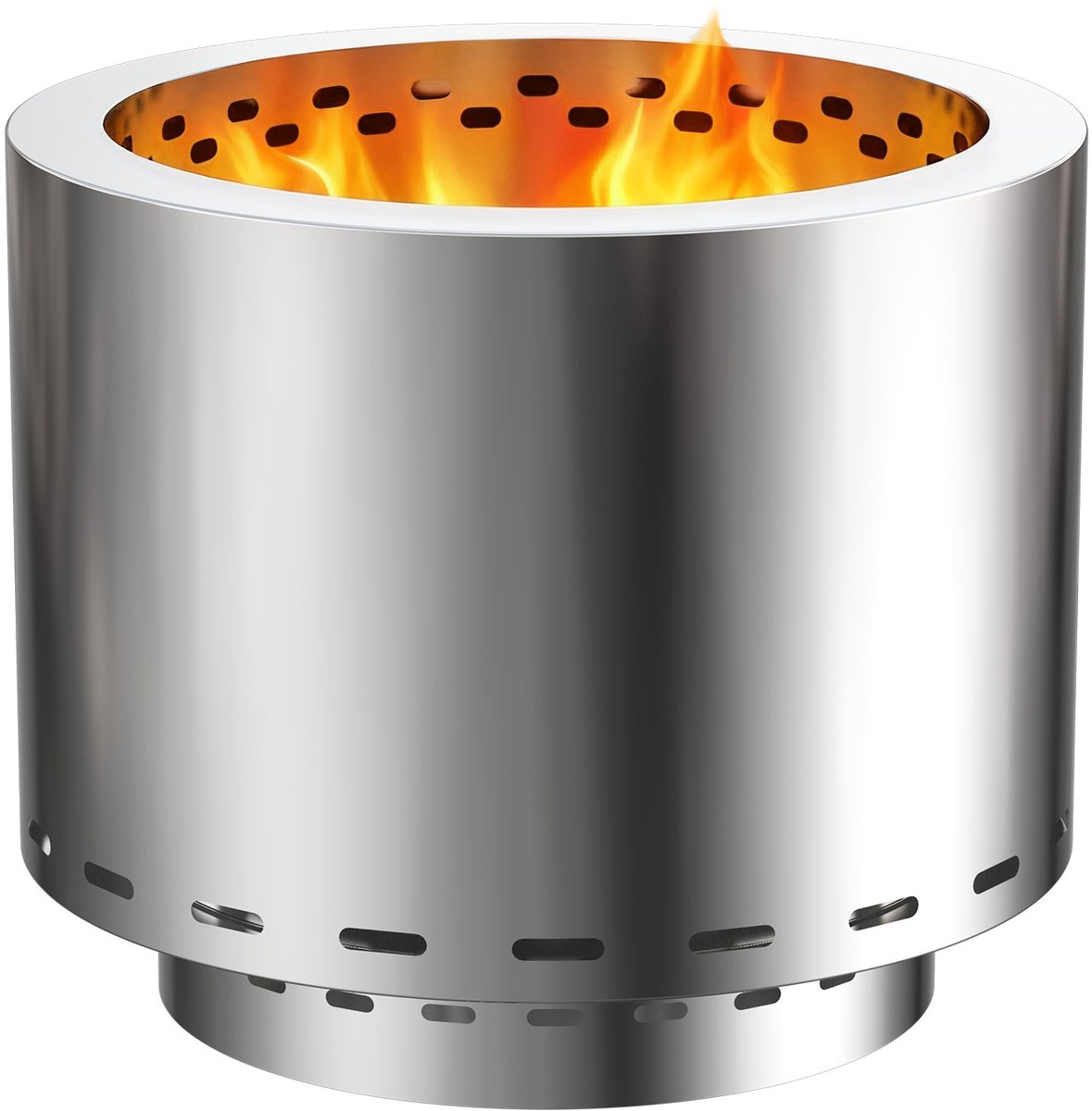 Aufun rvs houtkachel – 49 cm – rond – verstelbare ventilatie – geschikt voor kamperen