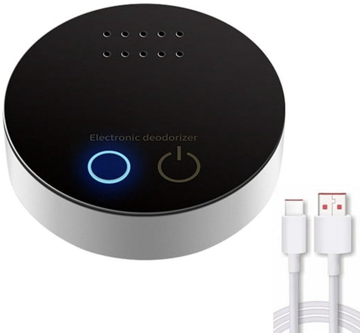 Multifunctionele ozongenerator en geurverwijderaar, zeer efficiënte geurverwijdering, werkt op USB/batterij, geschikt voor kasten, koelkasten, auto's, badkamers en andere ruimtes.