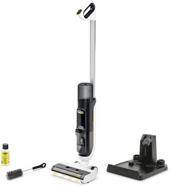 Kärcher FCV 3 Natural N vloerreiniger - Draadloze elektrische dweil met stofzuigfunctie met accuduur 30 minuten - Geschikt voor vloerkleed - tapijten en harde vloeren zoals steen, pvc en laminaat