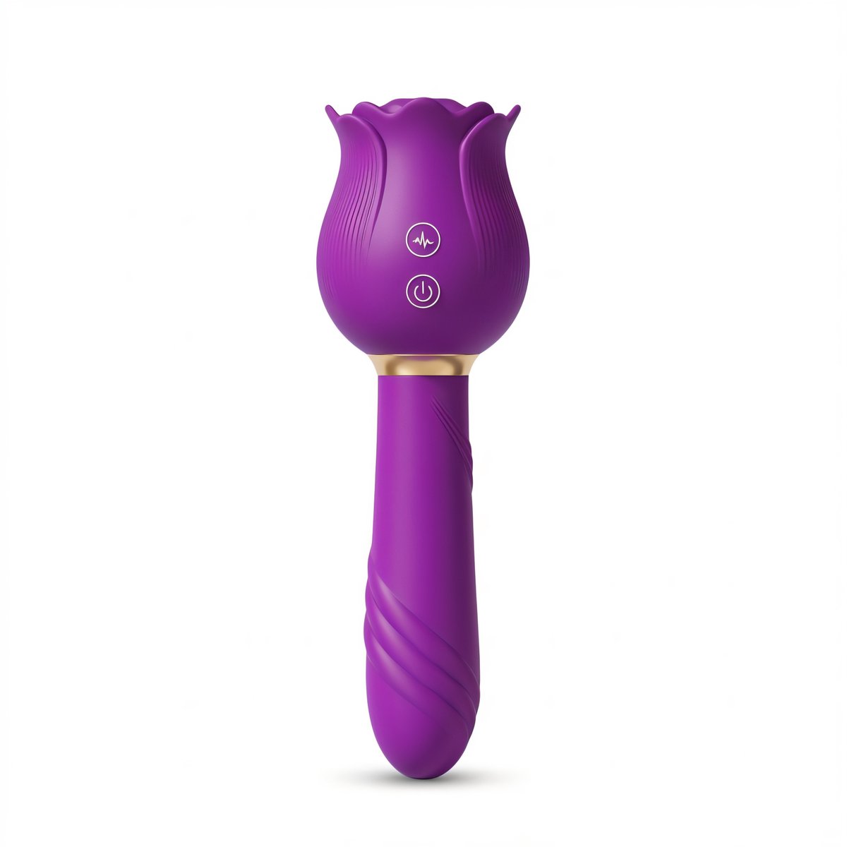 Rozen Staaf Vibrator – Dubbele Stimulatie – 12 Zuigstanden & 12 Vibratiestanden – IPX7 Waterdicht – USB Oplaadbaar – Paars