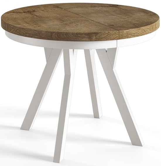 Brynn ronde eettafel marmerlook zwart - 110 cm - Lisomme