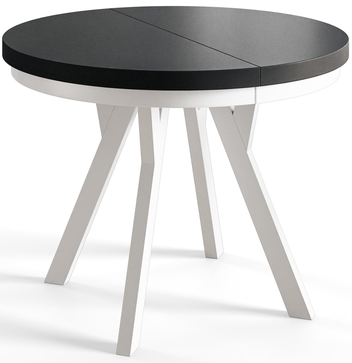 Ronde Tafel Uitschuifbare, Eettafel, Diameter 120 cm - 220 cm, Zwart, Verzameling Evo