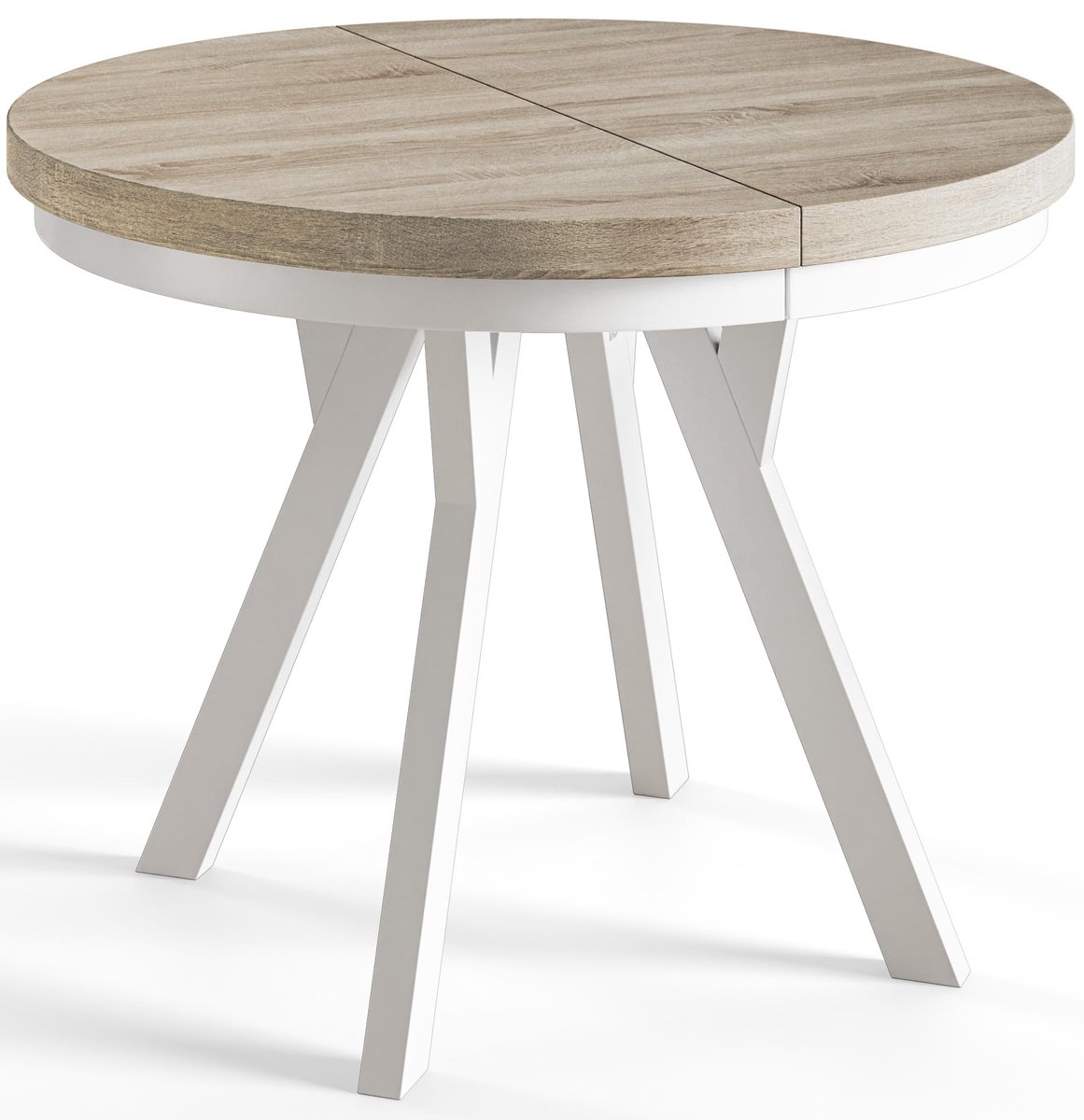 Ronde Tafel Uitschuifbare, Eettafel, Diameter 90 cm - 190 cm, Sonoma, Verzameling Evo