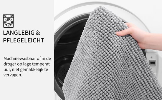 Homaxy Chenille Badmat - Antislip badmat - Absorberende badmat - Fluffy badkamervloermat - Zwart - 50x80 cm