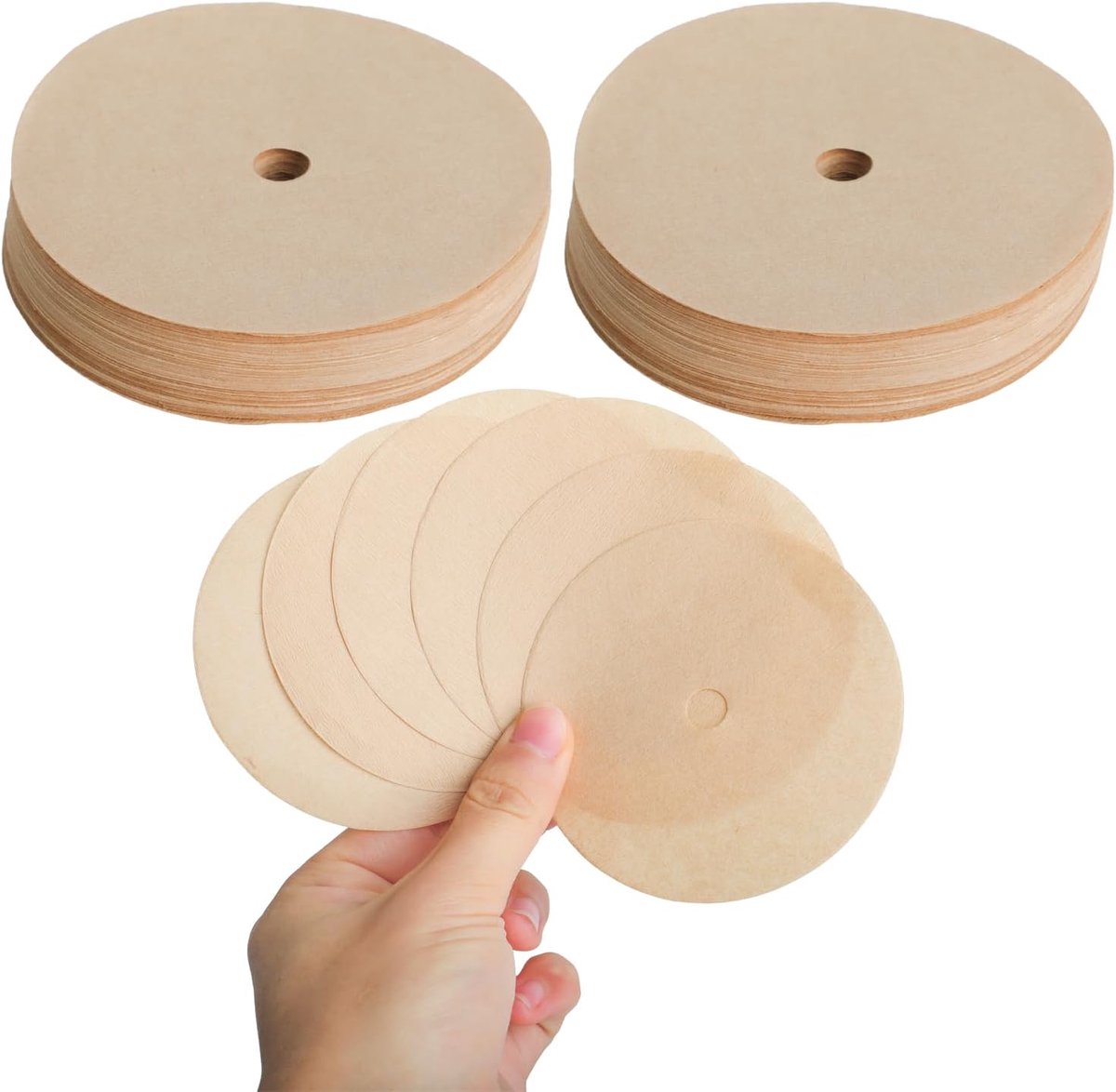 200 stuks 3,75 inch koffiefilters, wegwerp ongebleekt papier, ronde vervanging Geschikt voor premium percolator/Delonghi/Breville