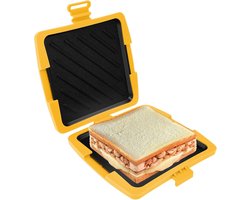 Tosti Apparaat - Sandwich Maker - Tosti Broodrooster - Magnetronbestendige Siliconen Sandwichmaker - Draadloze Sandwichmaker - Antiaanbaklaag - Voor Kantoor, Studentenkamer En Magnetron - Oranje