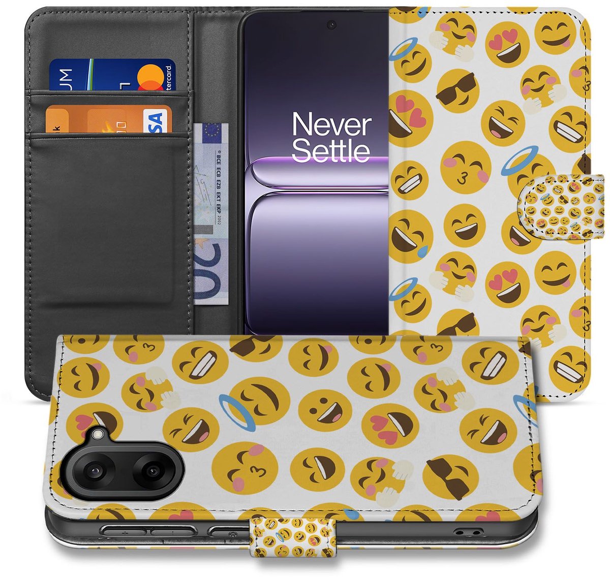 Meerkleurig Emoji Fiesta Bookcase Hoesje Voor OnePlus Nord CE 5
