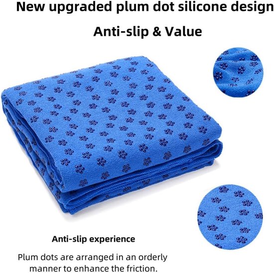 Yogahanddoek - Vochtregulerend en antislip - Yogahanddoek - Sneldrogende yogamatstof - Ademende yogamat met opbergtas van mesh - Geschikt voor hot yoga, pilates en fitness - Blauw — afbeelding 5