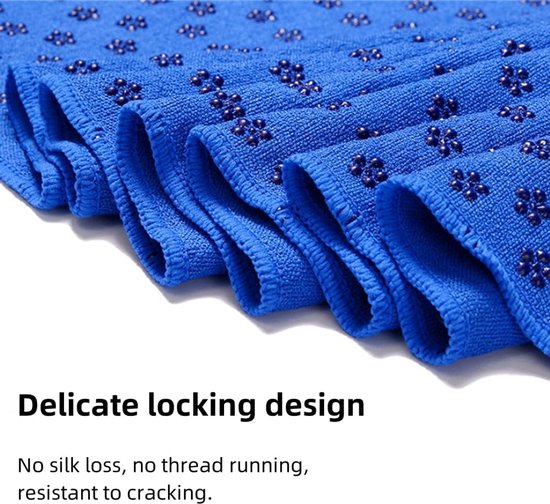 Yogahanddoek - Vochtregulerend en antislip - Yogahanddoek - Sneldrogende yogamatstof - Ademende yogamat met opbergtas van mesh - Geschikt voor hot yoga, pilates en fitness - Blauw — afbeelding 3